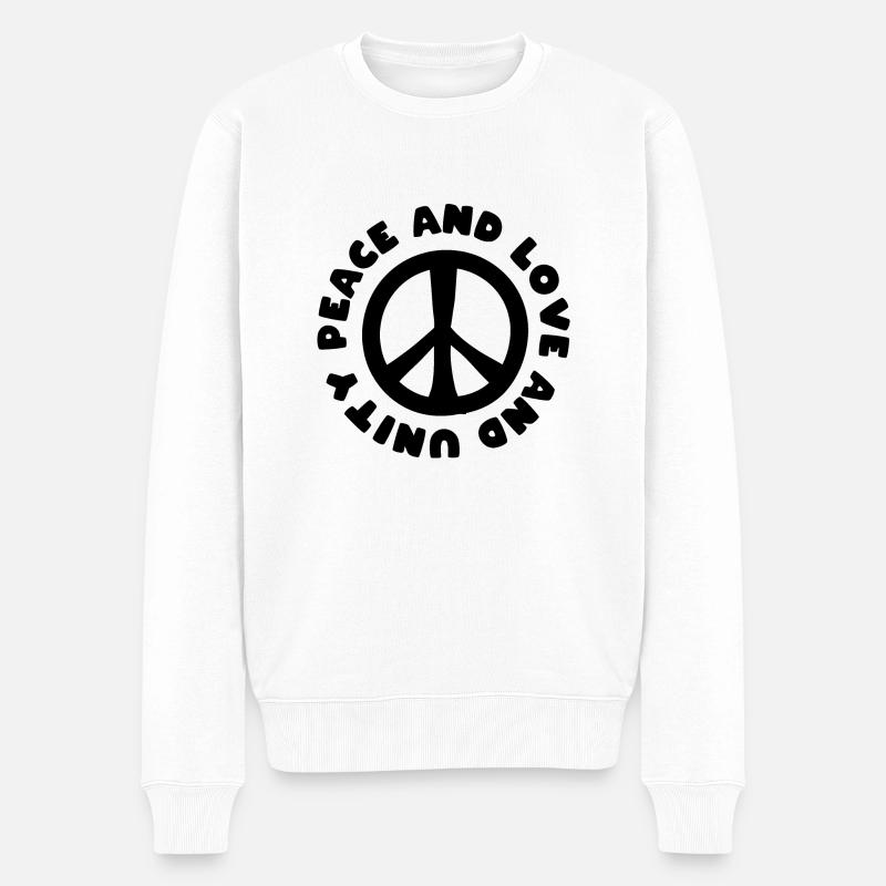 Paix, amour et unité - Pull Premium bio Homme - blanc