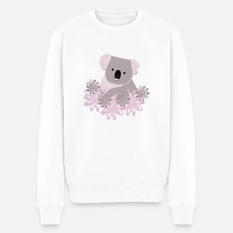 Koala rose - Pull Premium bio Homme - blanc