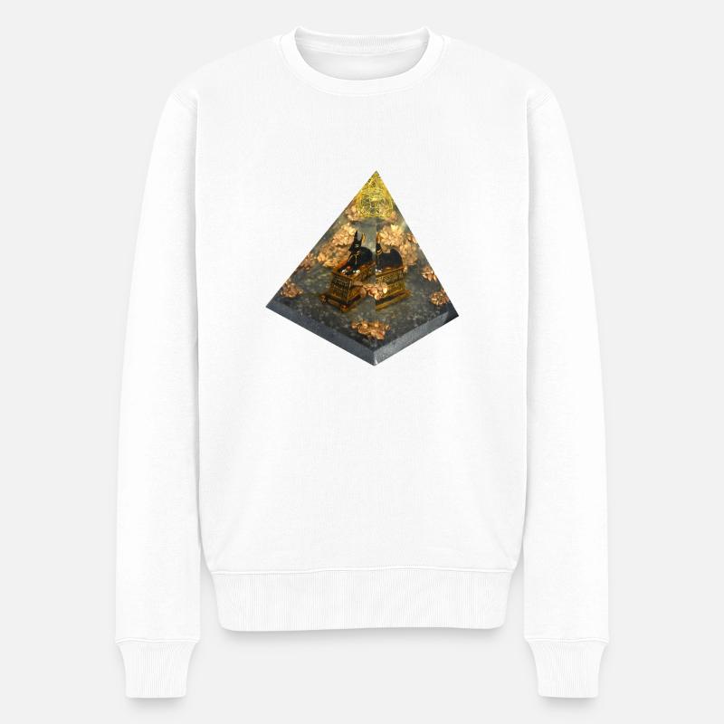 Anubis/ Podenco :-) Pyramide - Pull Premium bio Homme - blanc