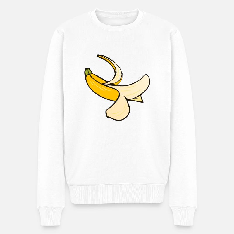 Banane - Männer Premium Bio Pullover - Weiß