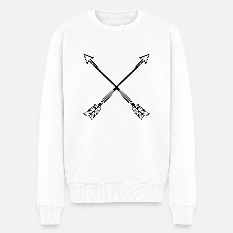Pfeile - Männer Premium Bio Pullover - Weiß