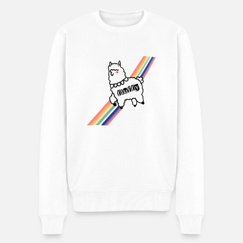 flying Alpaka - Männer Premium Bio Pullover - Weiß