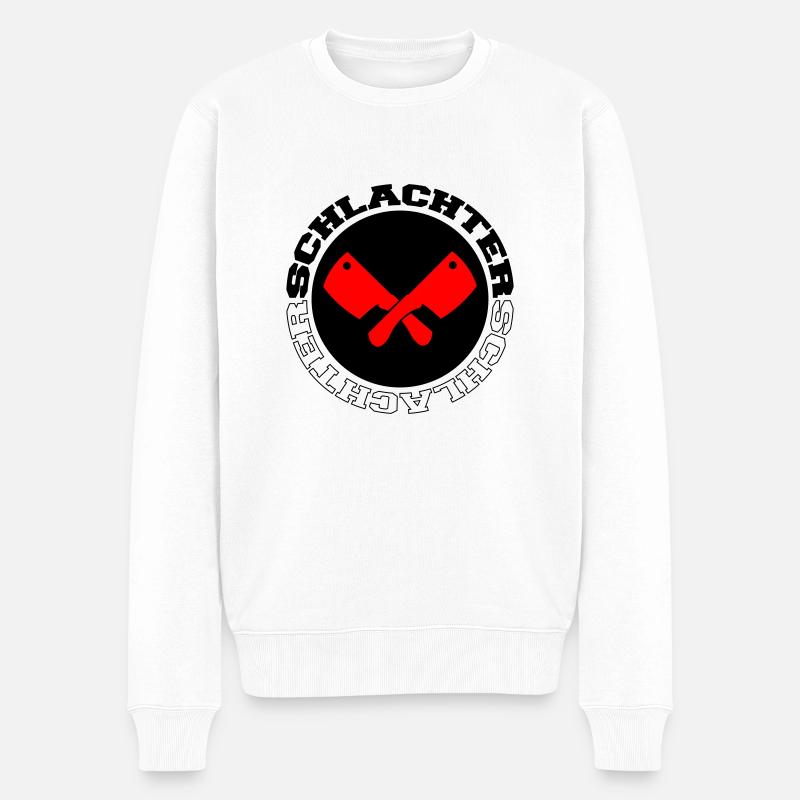 schlachter 002 - Männer Premium Bio Pullover - Weiß
