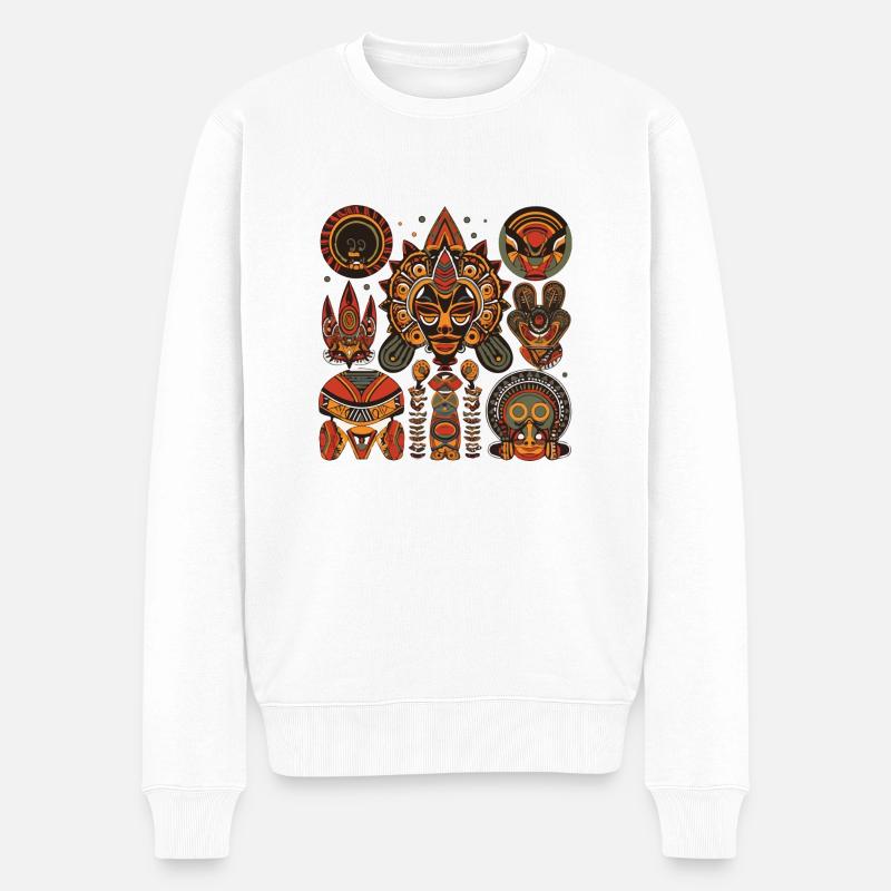 Design traditionnel Africain - Pull Premium bio Homme - blanc