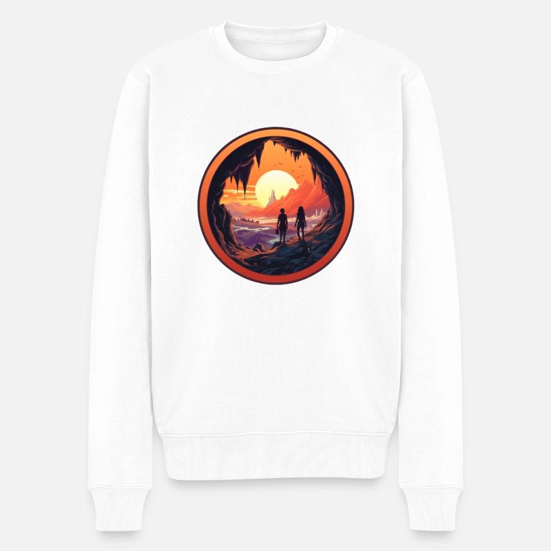 Magische Reise - Männer Premium Bio Pullover - Weiß