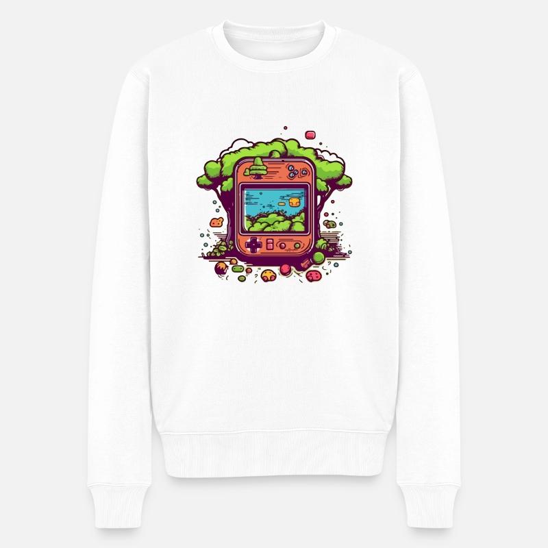 Retro-Videospiel - Männer Premium Bio Pullover - Weiß