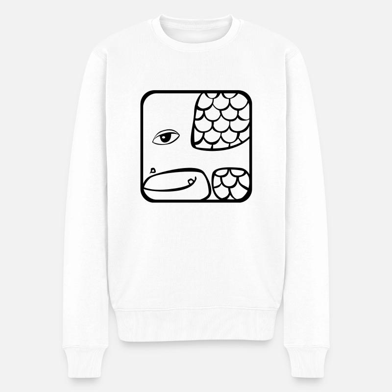 5 Kin Maya Serpent BLK - Pull Premium bio Homme - blanc