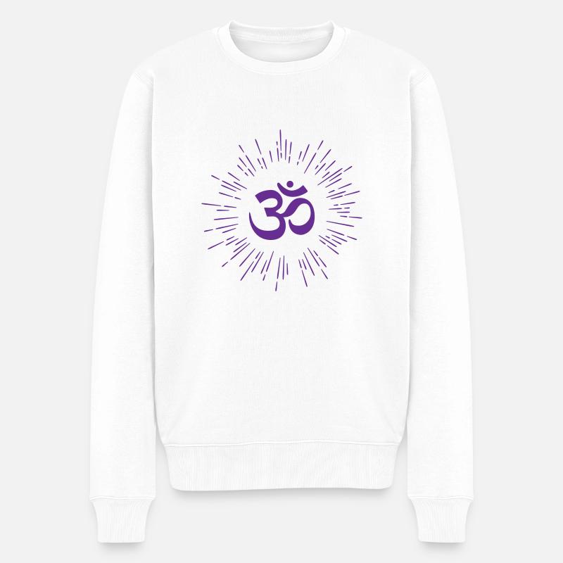 Yoga / Buddhismus / Karma - Männer Premium Bio Pullover - Weiß