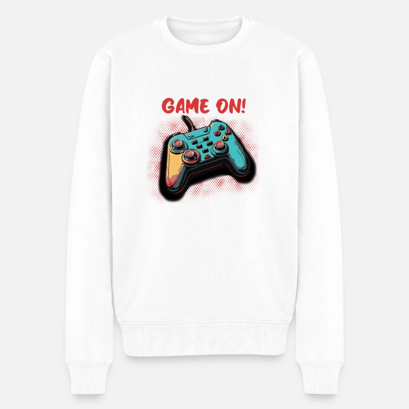 Game on - Männer Premium Bio Pullover - Weiß