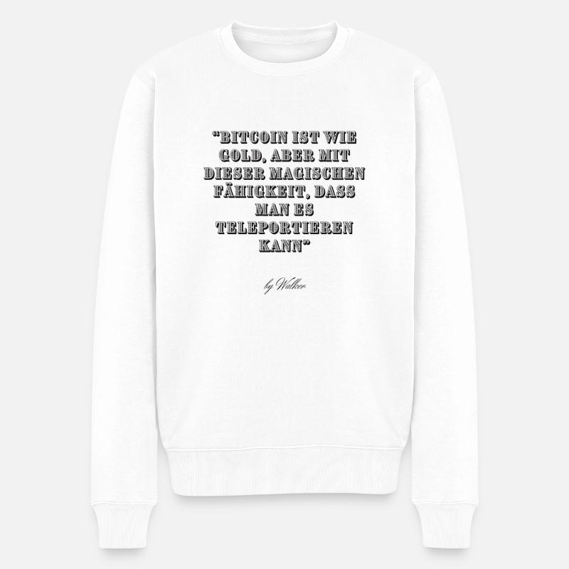 Bitcoin - Männer Premium Bio Pullover - Weiß