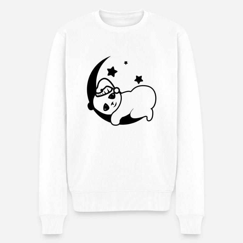 Niedlicher schlafender Panda Mingion - Männer Premium Bio Pullover - Weiß