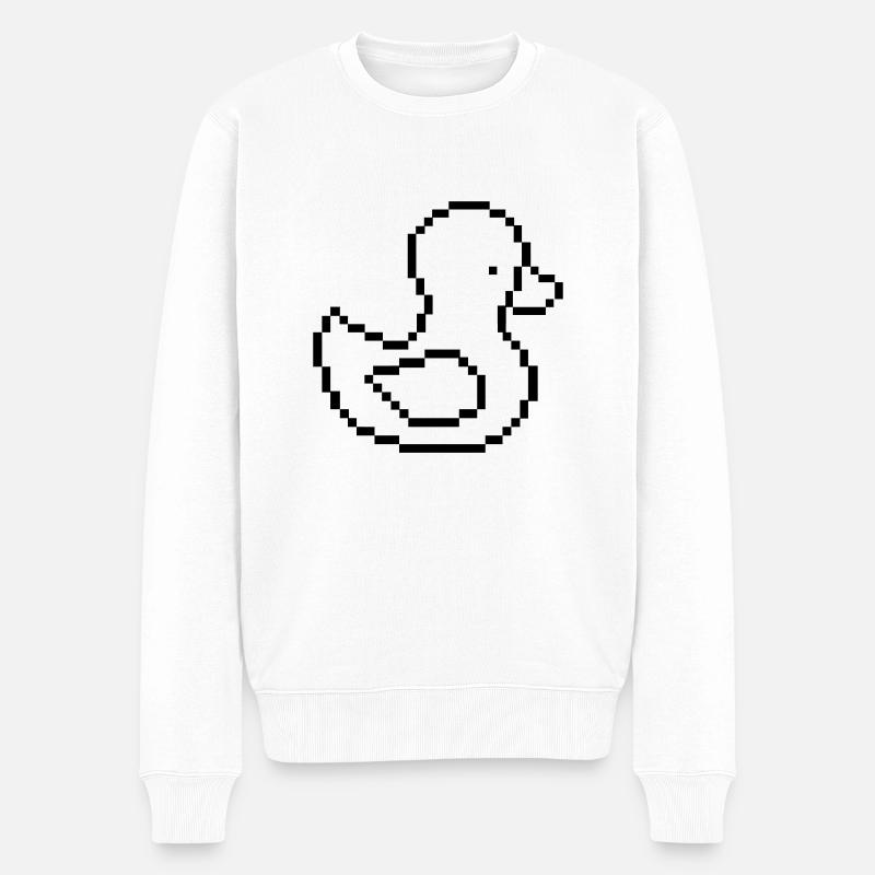 Canard Pixel - Pull Premium bio Homme - blanc