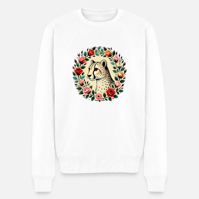 Gepard - Männer Premium Bio Pullover - Weiß