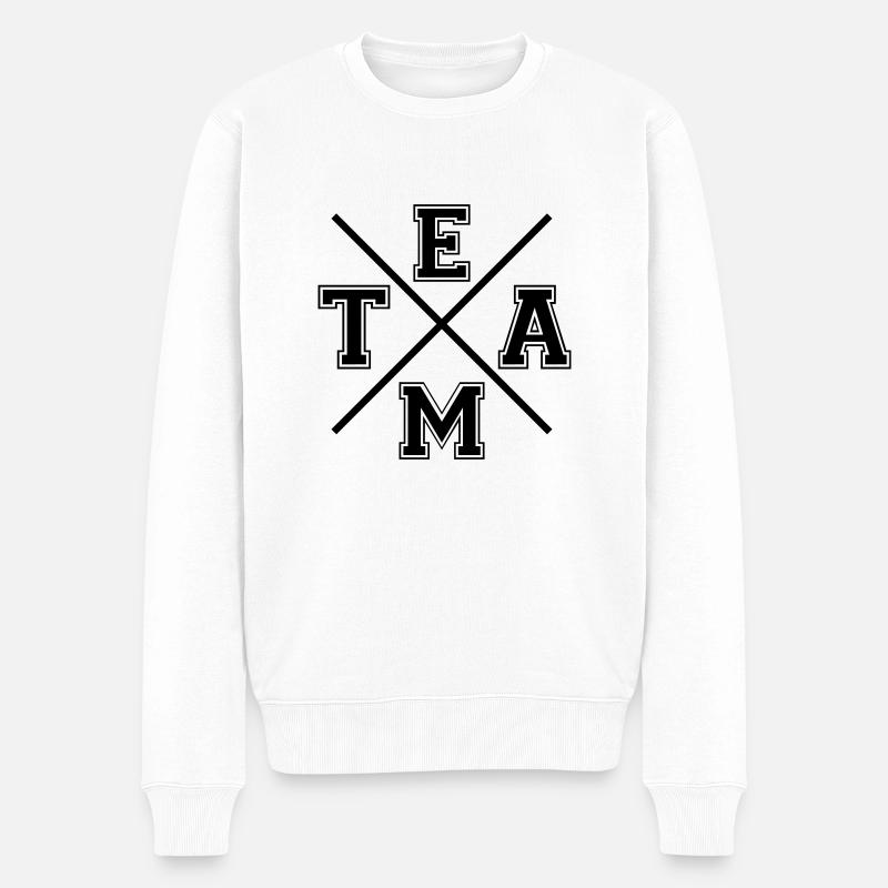 TEAM - Männer Premium Bio Pullover - Weiß