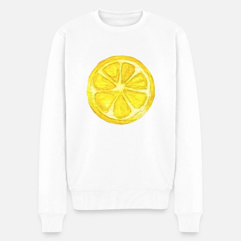 Tranche de citron - Pull Premium bio Homme - blanc