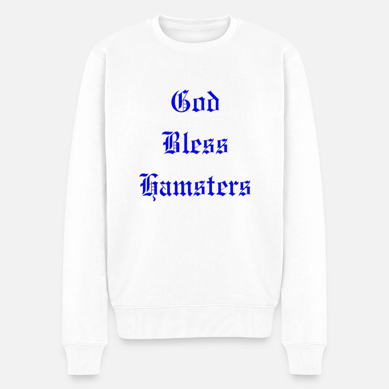 GodBlessHamsters - Männer Premium Bio Pullover - Weiß