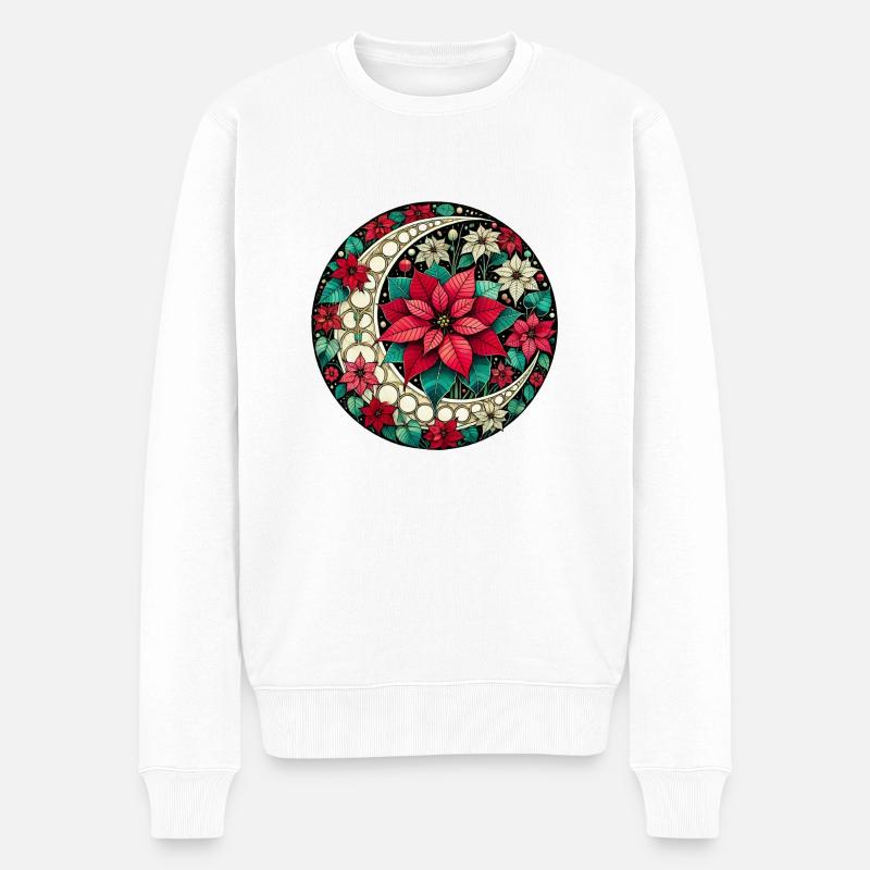Weihnachtssterne - Männer Premium Bio Pullover - Weiß