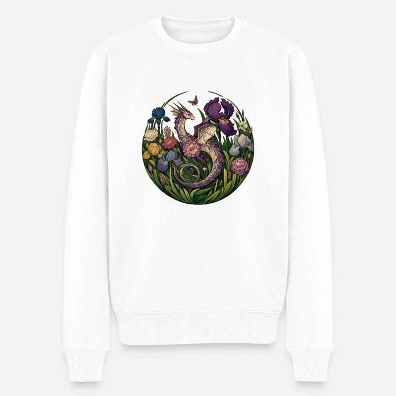 Drache - Männer Premium Bio Pullover - Weiß
