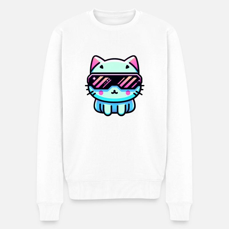 Cyber chat - Pull Premium bio Homme - blanc