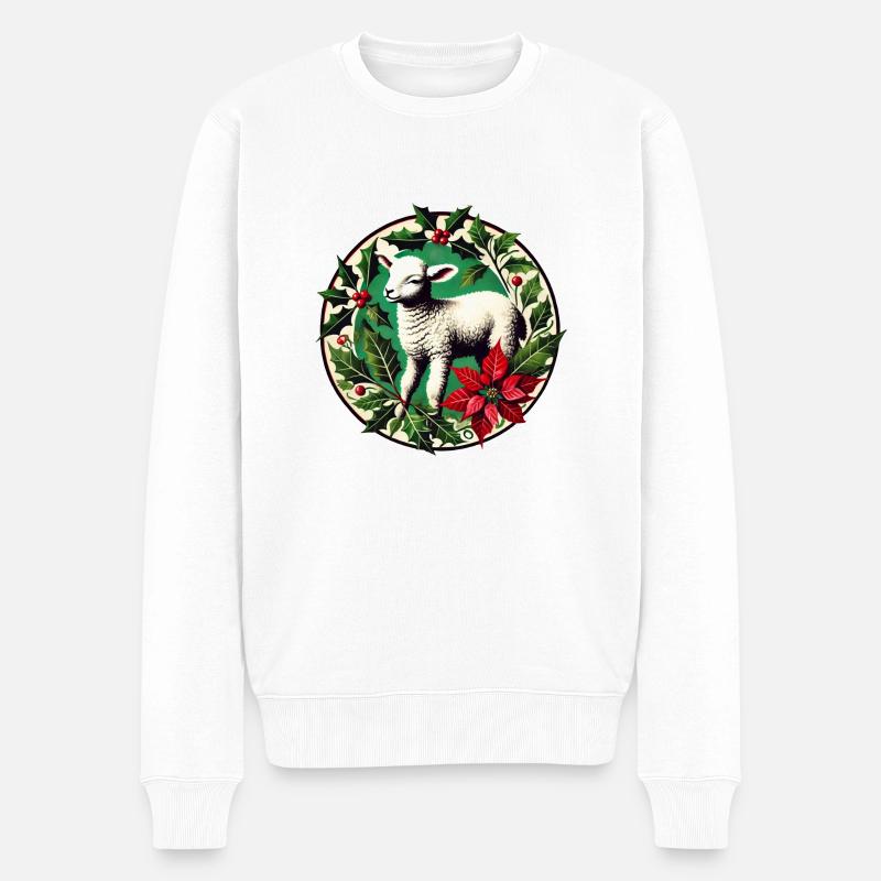 Mouton de Noël - Pull Premium bio Homme - blanc