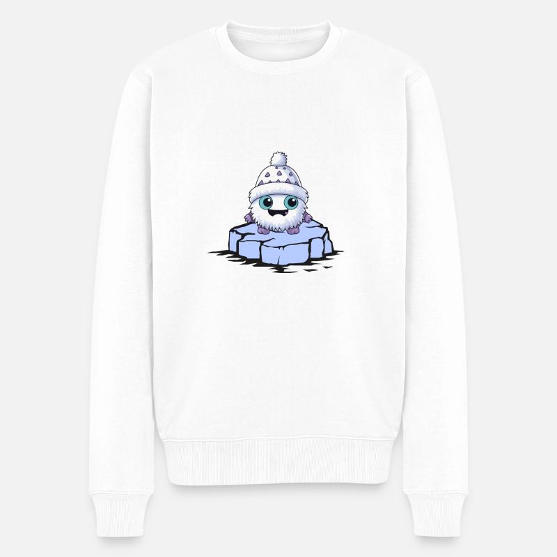monster eisscholle - Männer Premium Bio Pullover - Weiß