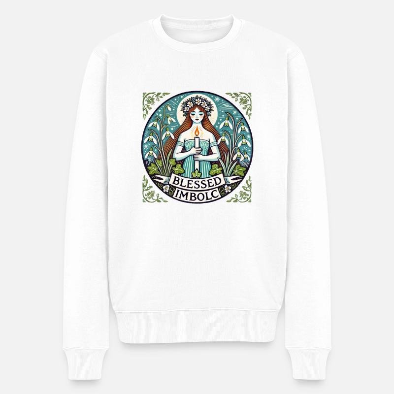 Imbolc - Männer Premium Bio Pullover - Weiß