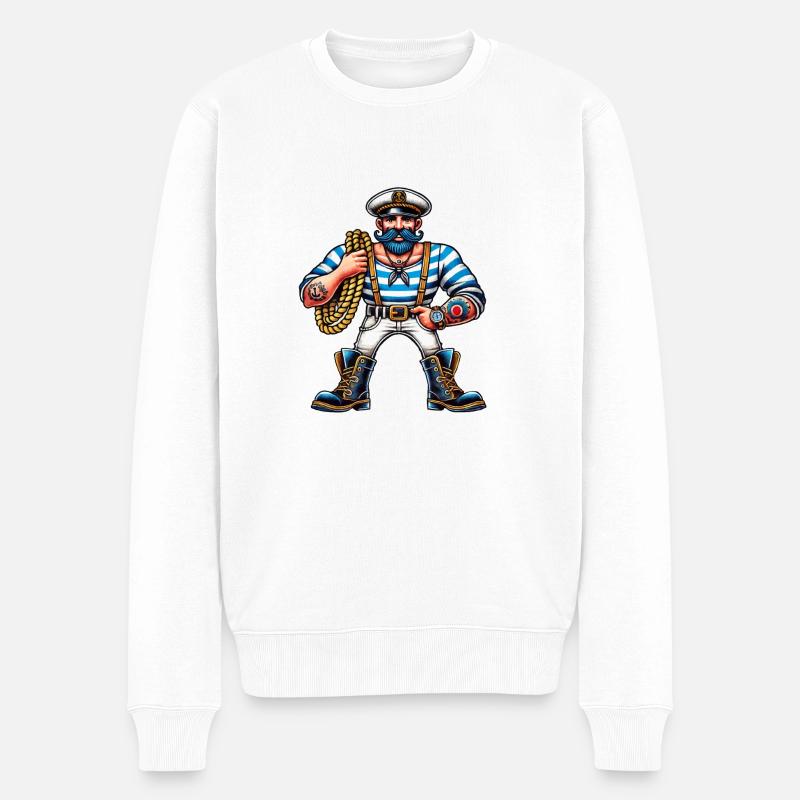 Marin Marin Bande dessinée - Pull Premium bio Homme - blanc