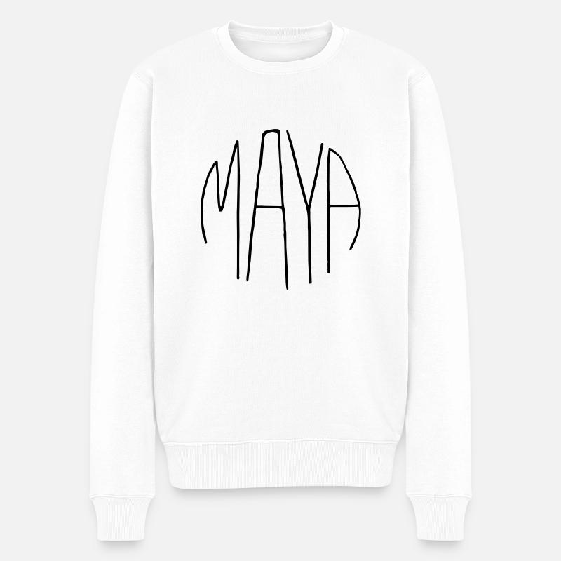 Maya - Männer Premium Bio Pullover - Weiß