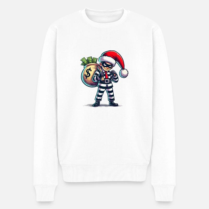 räuber weihnachten - Männer Premium Bio Pullover - Weiß
