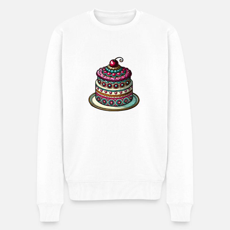 Gâteau d’anniversaire Gâteau - Pull Premium bio Homme - blanc