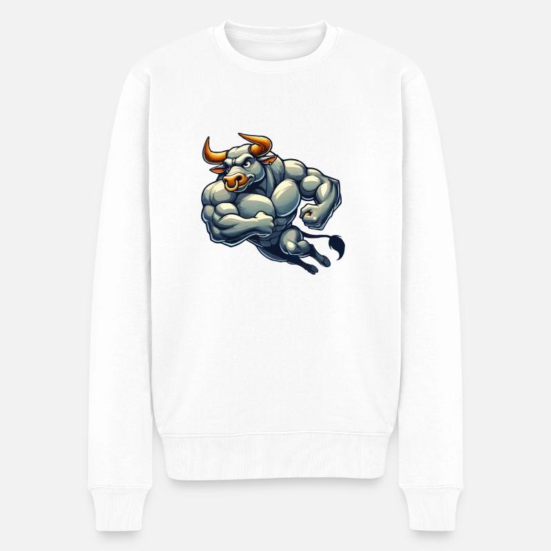 Taureau Bande dessinée - Pull Premium bio Homme - blanc