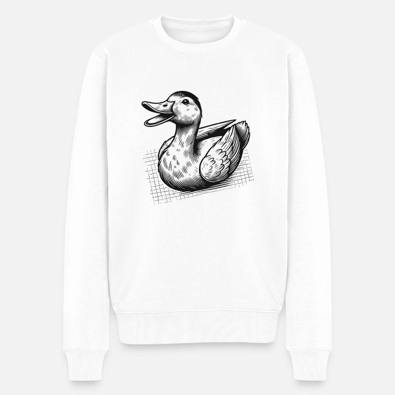 Ente - Männer Premium Bio Pullover - Weiß