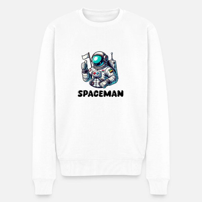 Astronaut - Männer Premium Bio Pullover - Weiß