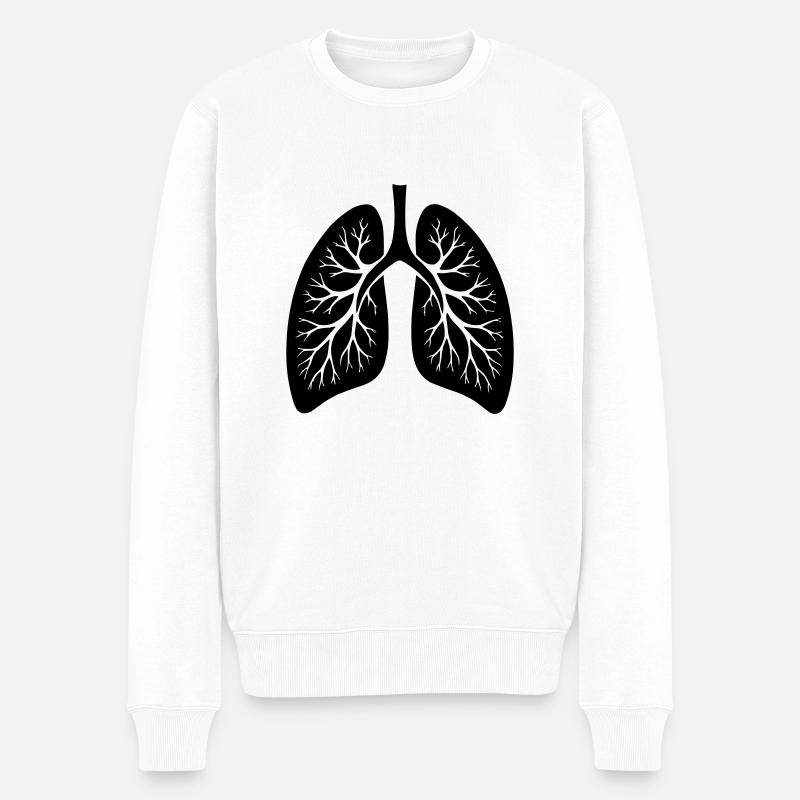 poumon - Pull Premium bio Homme - blanc