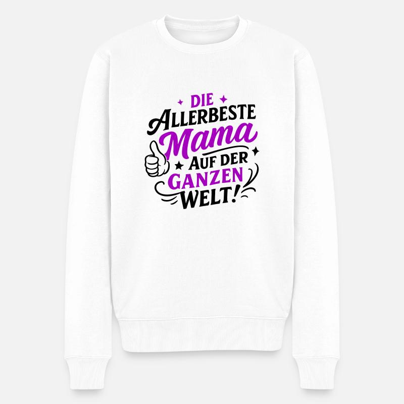 Beste Mama Spruch - Männer Premium Bio Pullover - Weiß
