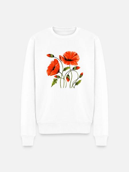 Blumen - Männer Premium Bio Pullover - Weiß