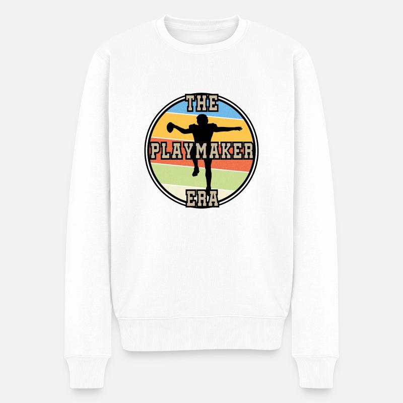 Retro Football - Männer Premium Bio Pullover - Weiß