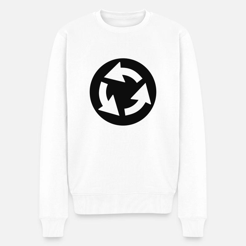 Zirkel,Teufelskreis,Kreis,Pfeil,Pfeile,Rad - Männer Premium Bio Pullover - Weiß