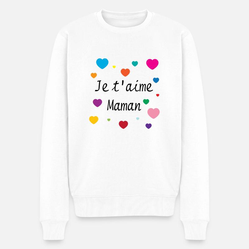 Je t'aime Maman - Pull Premium bio Homme - blanc