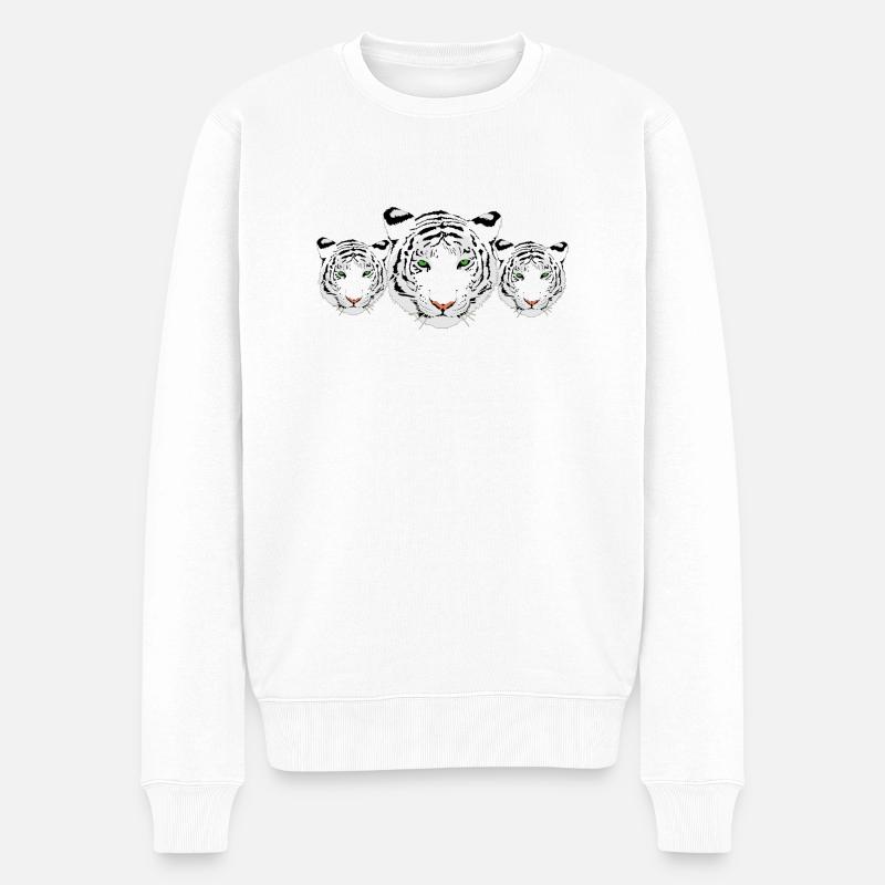tigre blanc - Pull Premium bio Homme - blanc