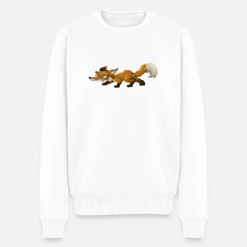 Fuchs - Männer Premium Bio Pullover - Weiß