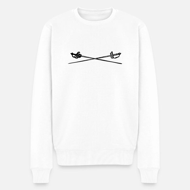 Escrime épée fleurette parade samurai12 - Pull Premium bio Homme - blanc
