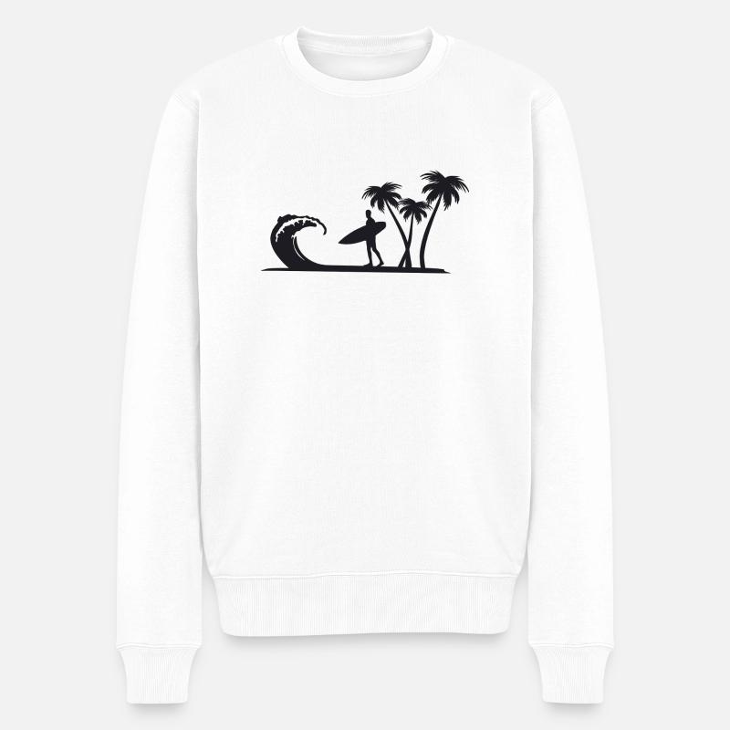 SURF PALMIER - Pull Premium bio Homme - blanc