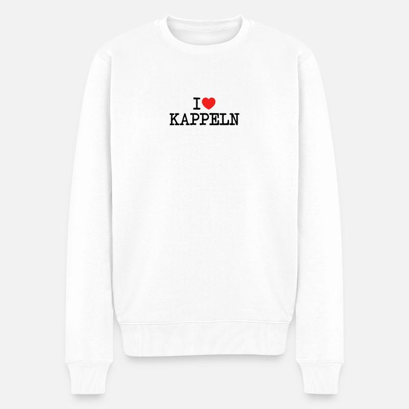 I love Kappeln - Männer Premium Bio Pullover - Weiß