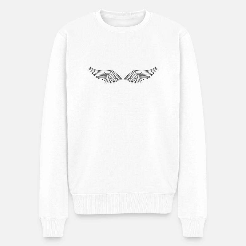 Engelsflügel - Männer Premium Bio Pullover - Weiß