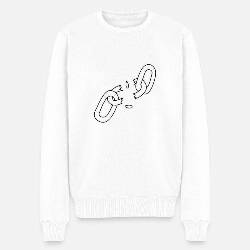 Kette - Männer Premium Bio Pullover - Weiß