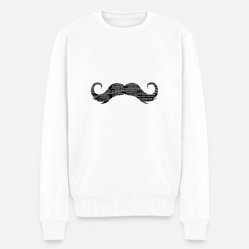 moustache - Pull Premium bio Homme - blanc