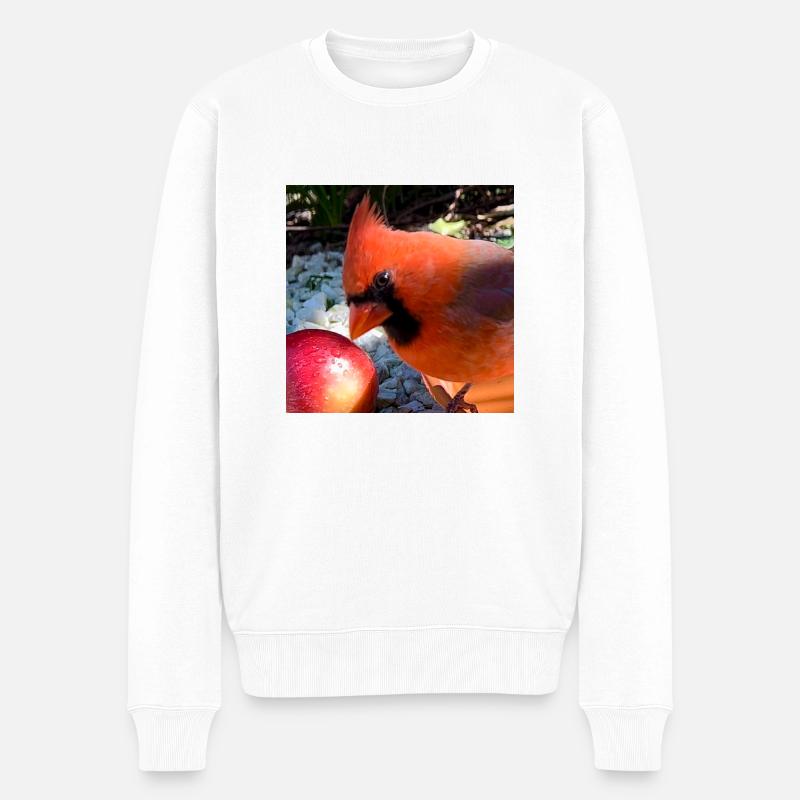 Nördlicher Kardinal - Männer Premium Bio Pullover - Weiß