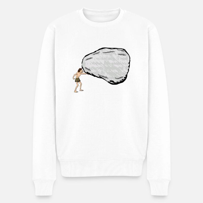 Steinzeit - Männer Premium Bio Pullover - Weiß
