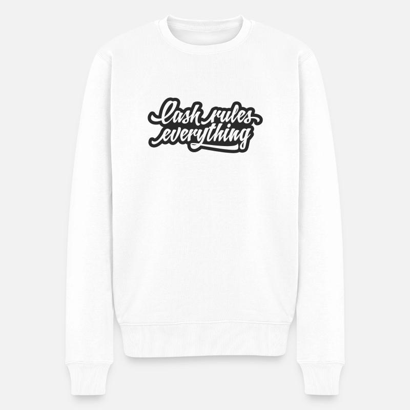 Cash rules everything - Männer Premium Bio Pullover - Weiß